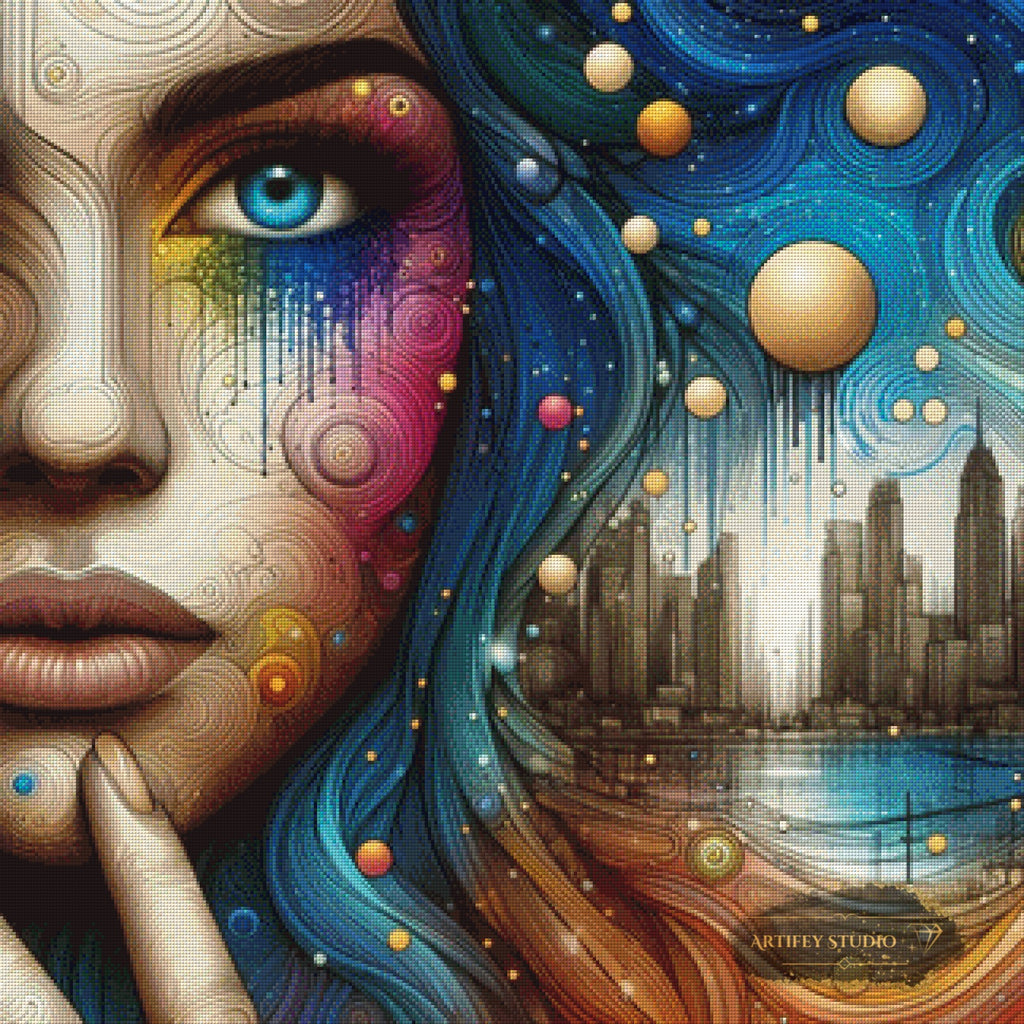 A swirl of Consciousness by Diynamite 80x80 mit 300 Farben - Artifey Studio