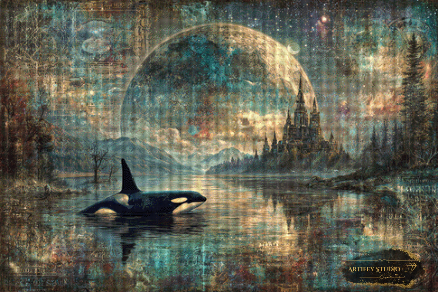 Der Sternenschwimmer by Mirael 120x80 mit 150 Farben