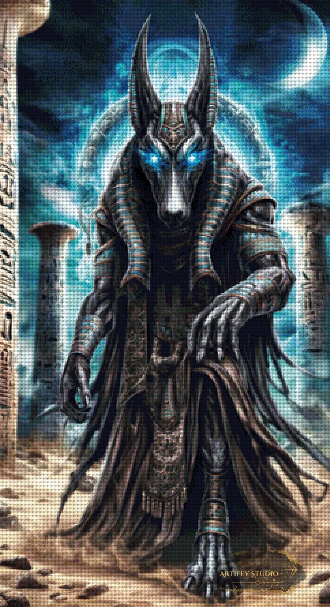 Creepy Anubis by LaViie 60x110 mit 165 Farben - Artifey Studio