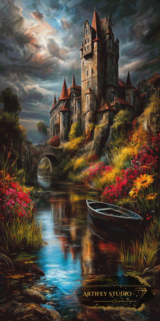 The castle by the stream by Morrigan 70x140 with 260 colors