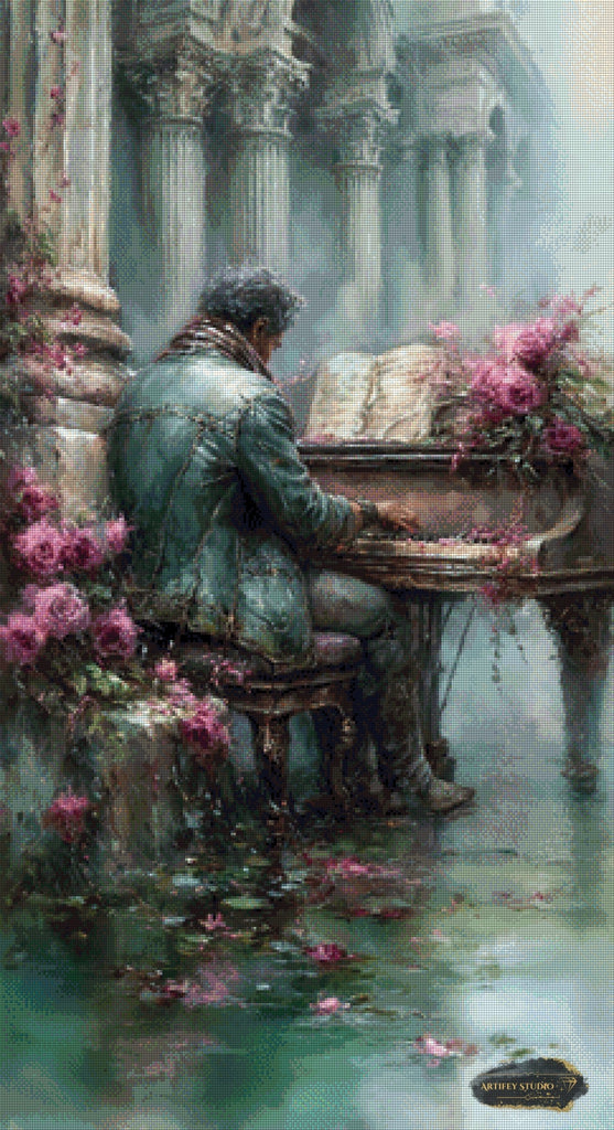 II pianista solitario by Mirael 60x110 mit 140 Farben Artifey Studio