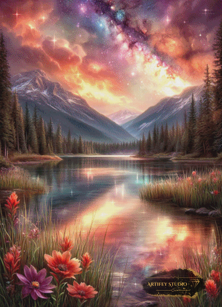 Sternenwiese am Silbersee by LaViie 80x110 mit 240 Farben - Artifey Studio