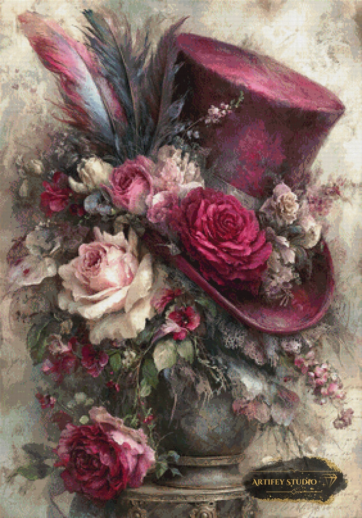 Le Chapeau Fleuri by Mirael 70x100 mit 160 Farben Artifey Studio