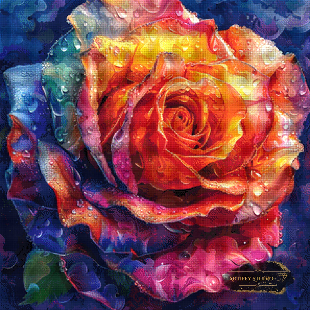Vivid Rose by Pixxchicks 80x80 mit 310 Farben - Artifey Studio