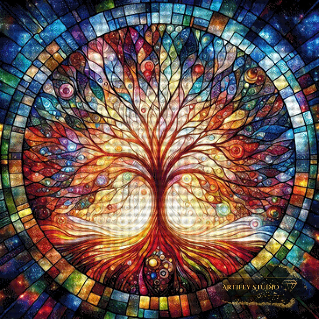 Baum der Erleuchtung by PIxxchicks 90x90 mit 380 Farben Artifey Studio