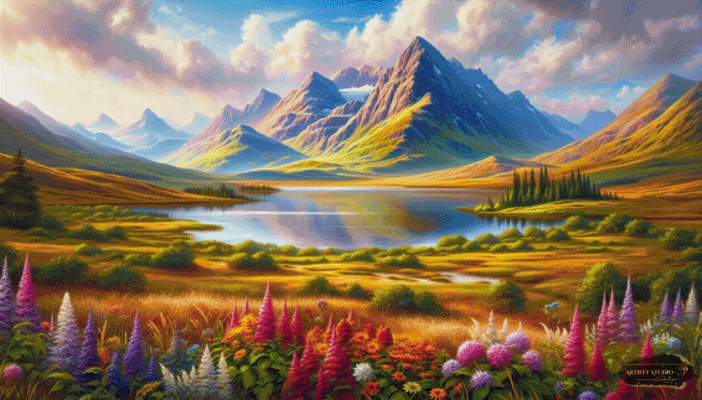 Symphonie der Alpen by Diynamite 140x80 mit 330 Farben - Artifey Studio