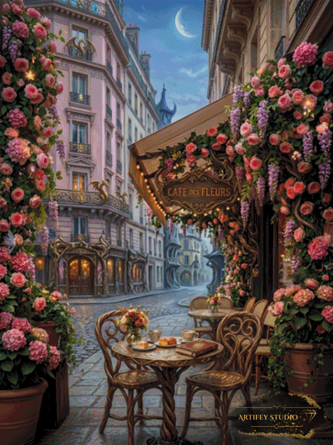 Cafe des Fleurs II by Morrigan 90x120 mit 230 Farben