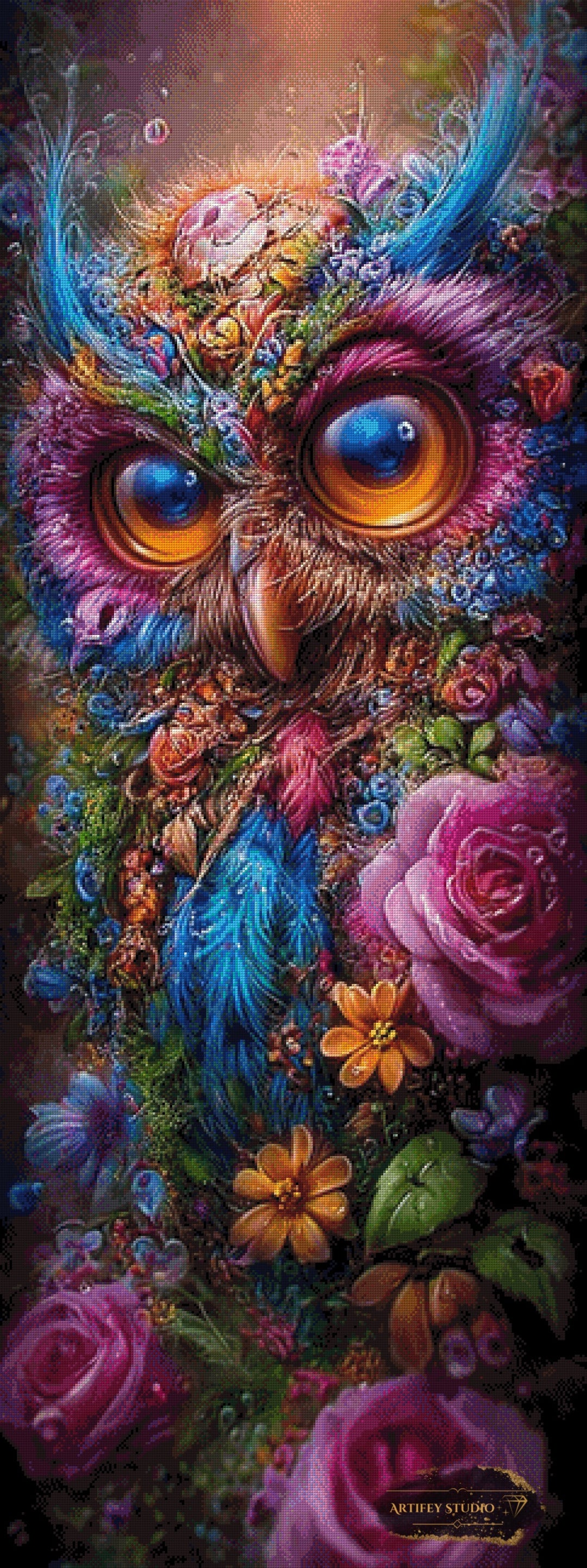 Floral Owl by Skyler 60x160 mit 300 Farben - Artifey Studio