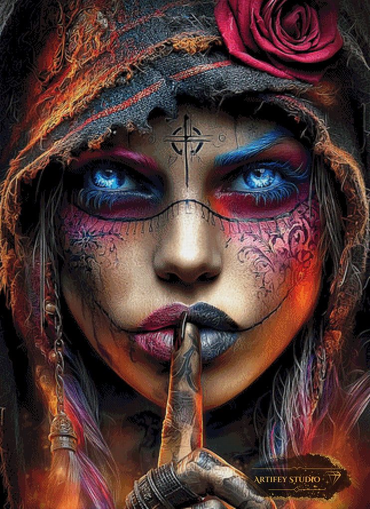 Schwester silentii by Morrigan 80x110 mit 250 Farben - Artifey Studio