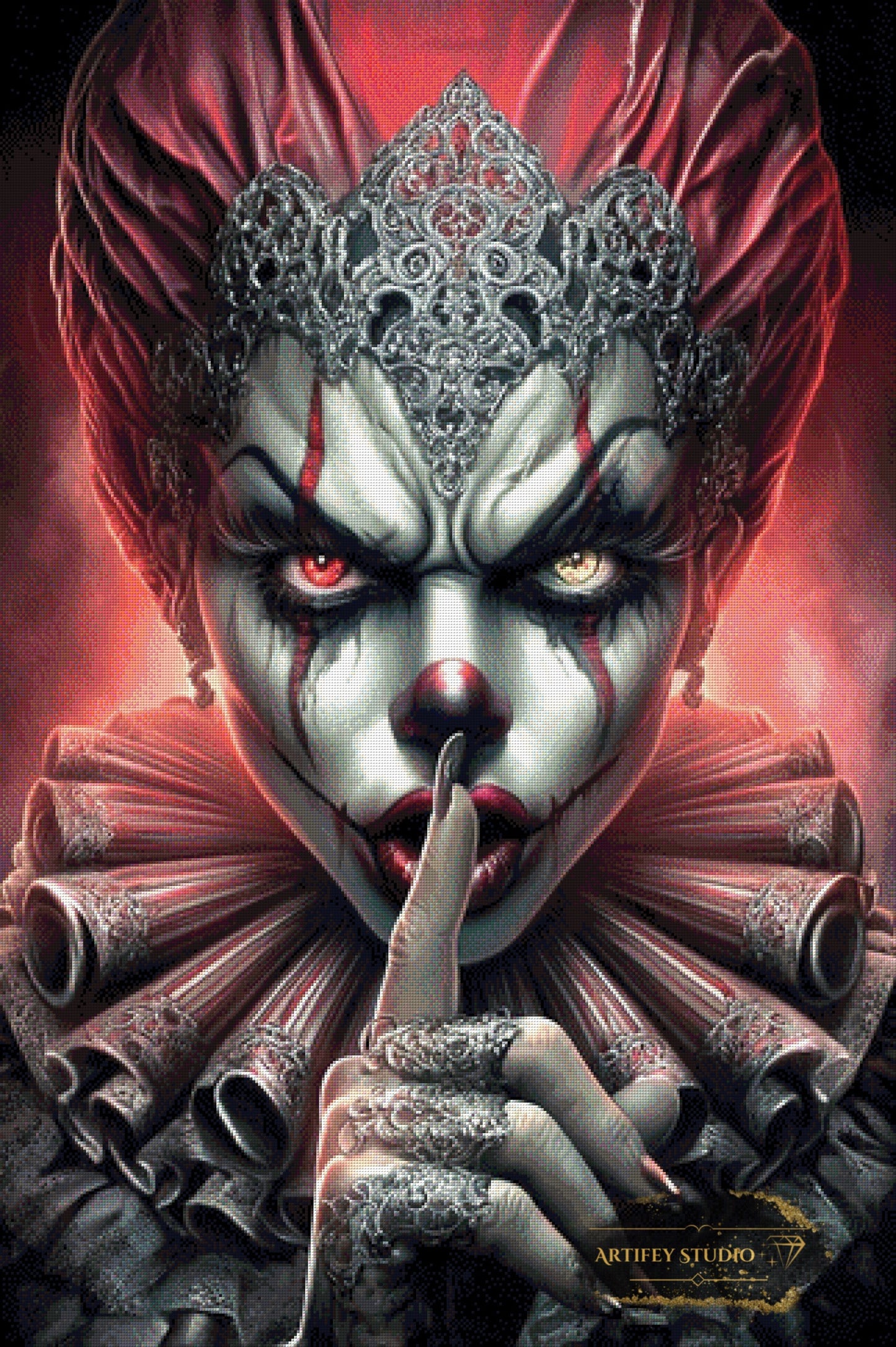 Gothic Clown Queen by Mirael 80x120 mit 160 Farben