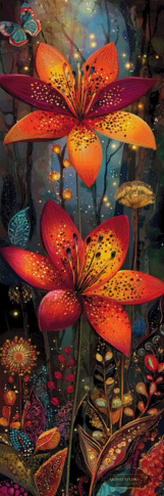 Flower Power II by Morrigan 40x120 mit 220 Farben - Artifey Studio
