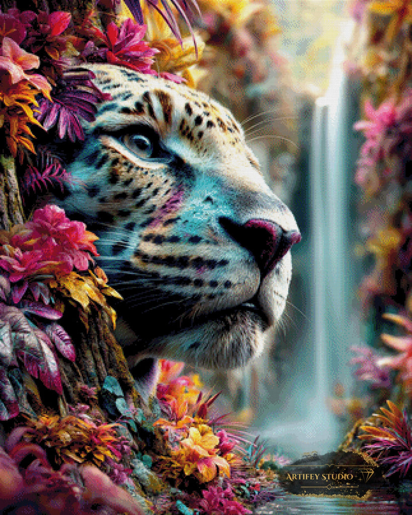 Jaguar Dreams by Mirael 80x100 mit 350 Farben - Artifey Studio