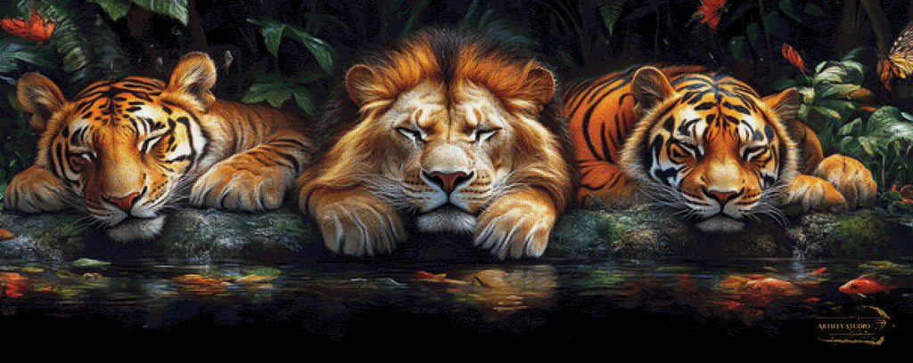 Sleeping Trio by Lexxa 150x60 mit 200 Farben - Artifey Studio