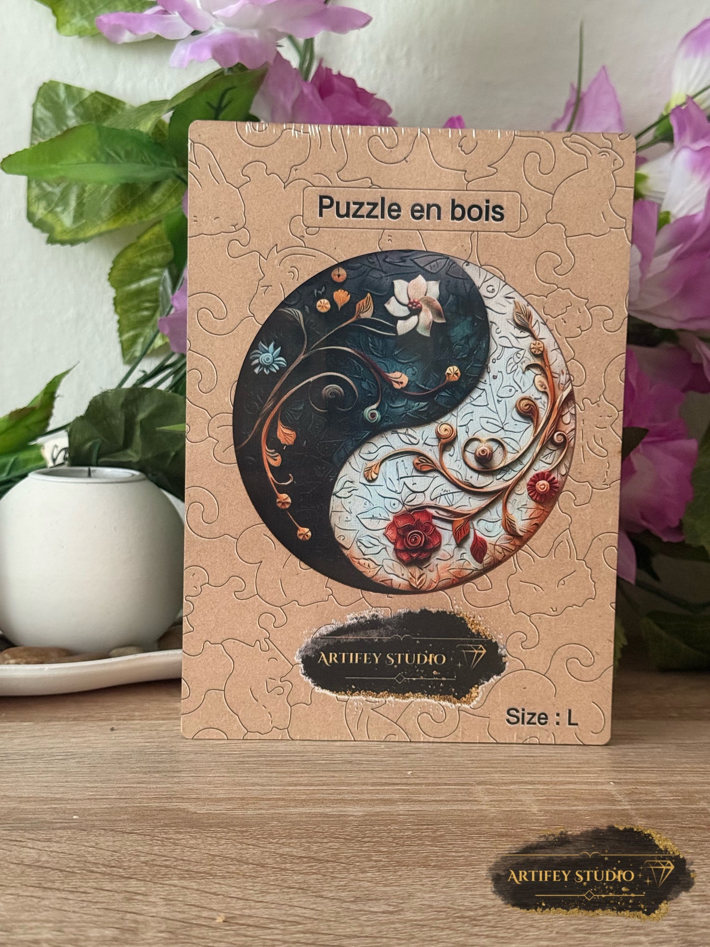 Holzpuzzle - Ying Yang 1