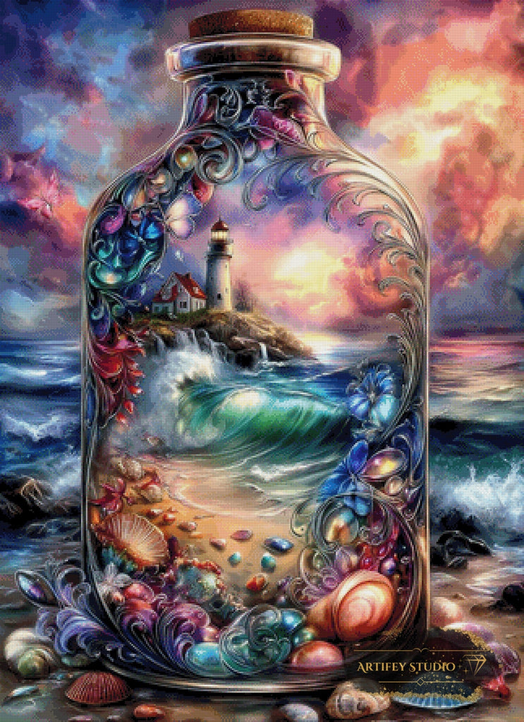 Seaside Serenity by Mirael 80x110 mit 330 Farben Artifey Studio