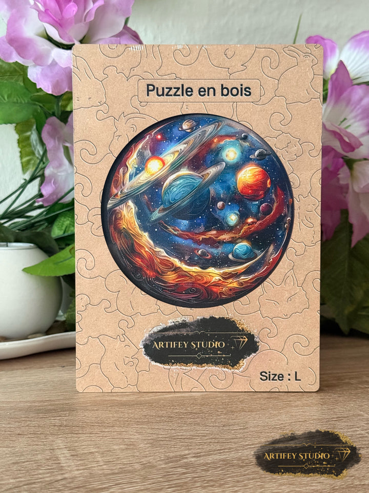 Holzpuzzle- Kosmos - Artifey Studio