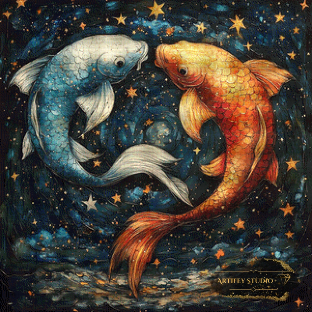 Sternzeichen Fische by Lexxa 80x80 mit 180 Farben Artifey Studio