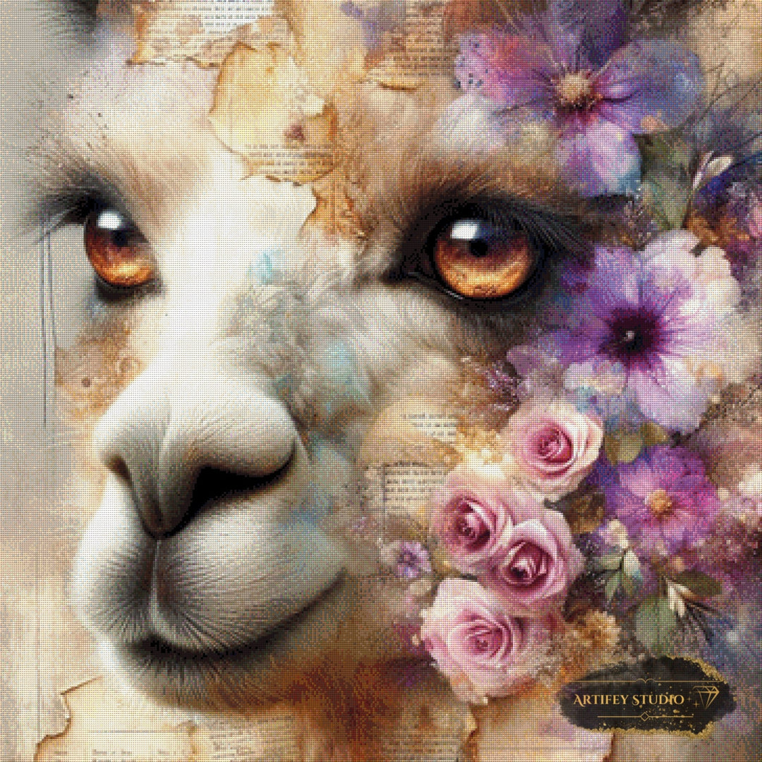 Gaze of the Wise Lama by MAD 90x90 mit 210 Farben Artifey Studio