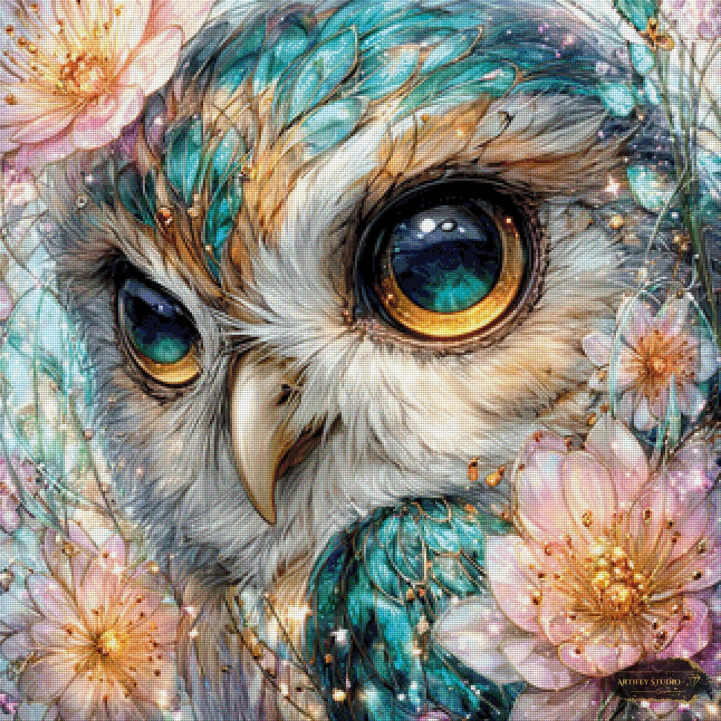 Emerald Gaze Owl by Artifey 80x80 mit 280 Farben Artifey Studio