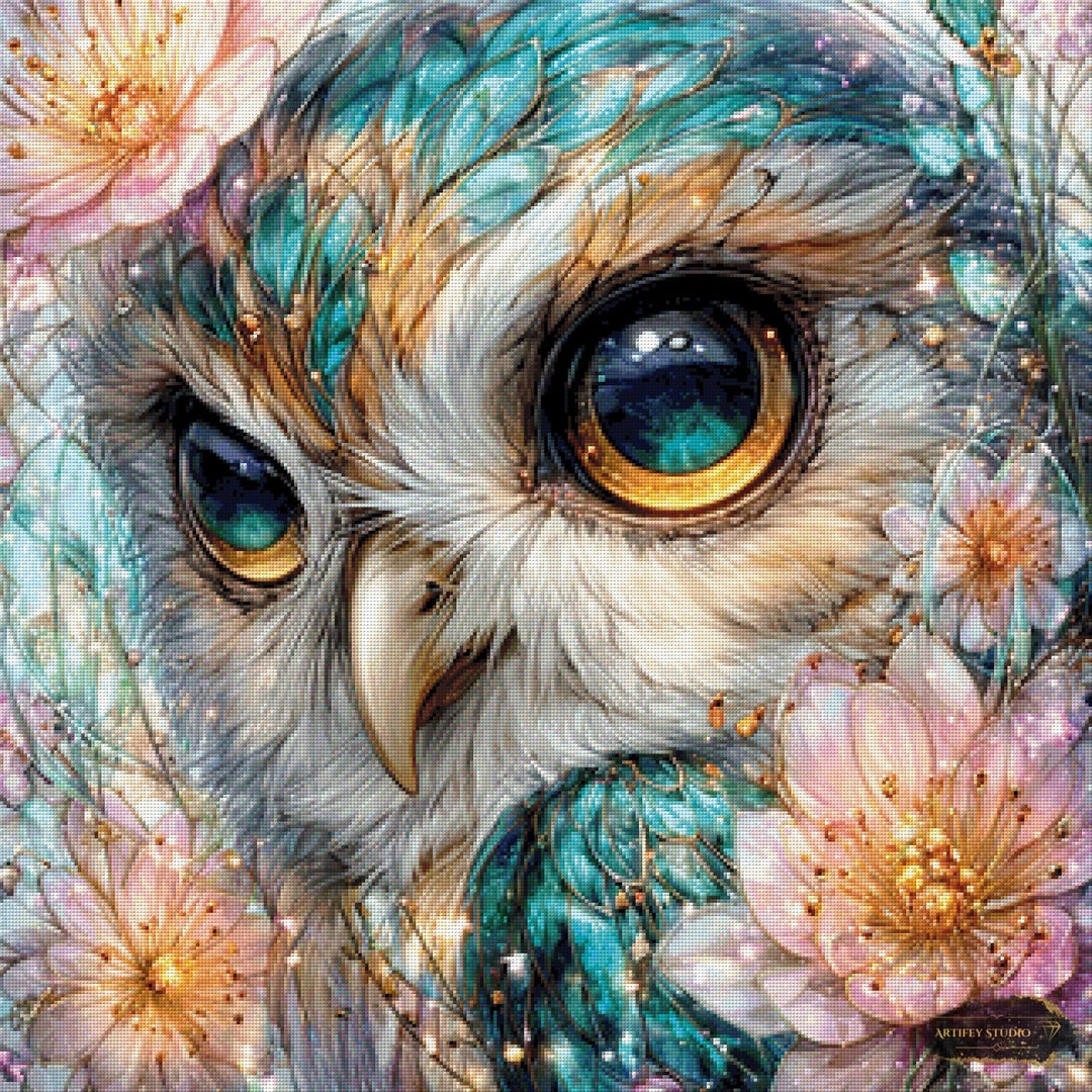 Emerald Gaze Owl by Artifey 80x80 mit 280 Farben Artifey Studio