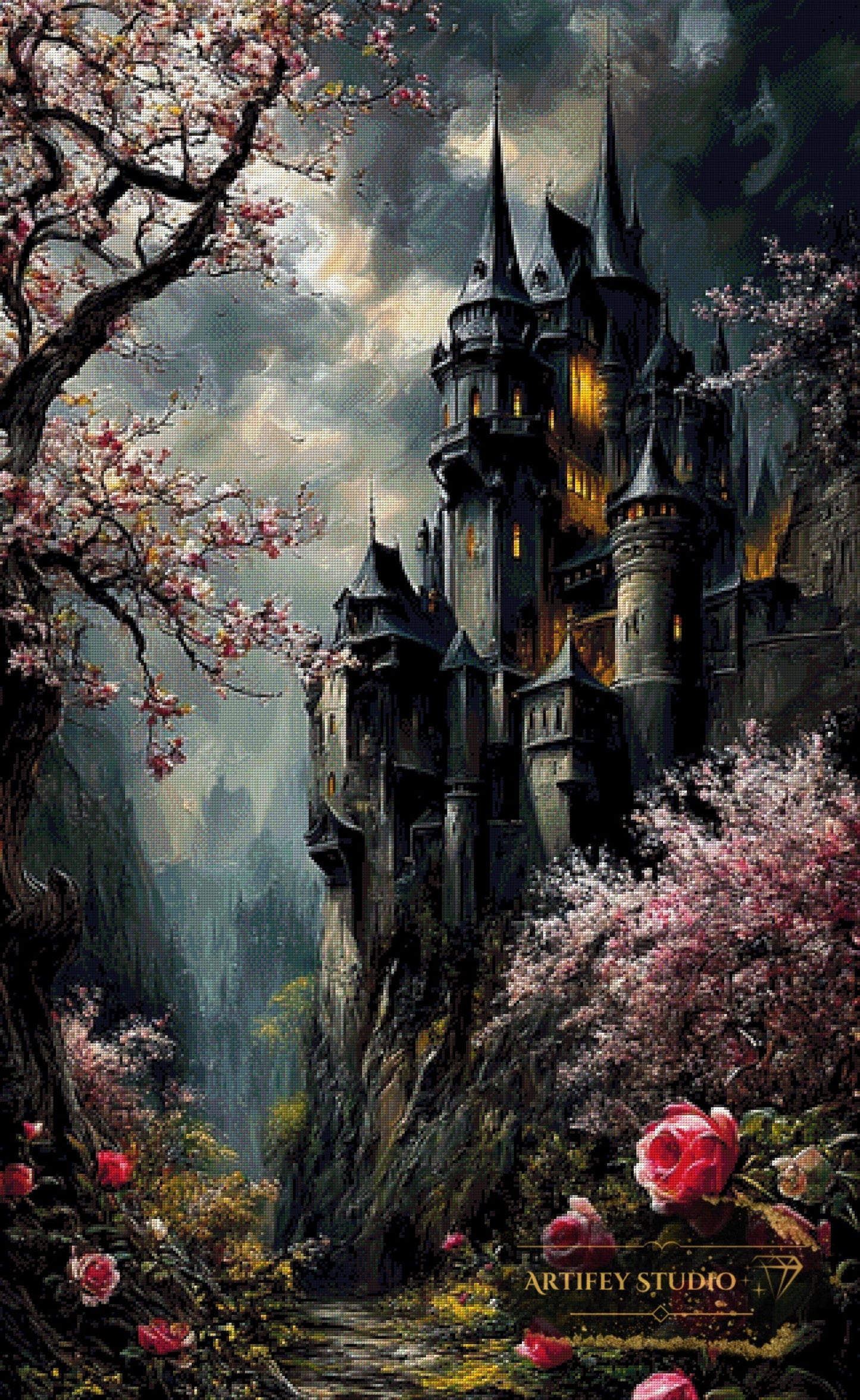 The scary castle by Morrigan 80x130 with 220 colors