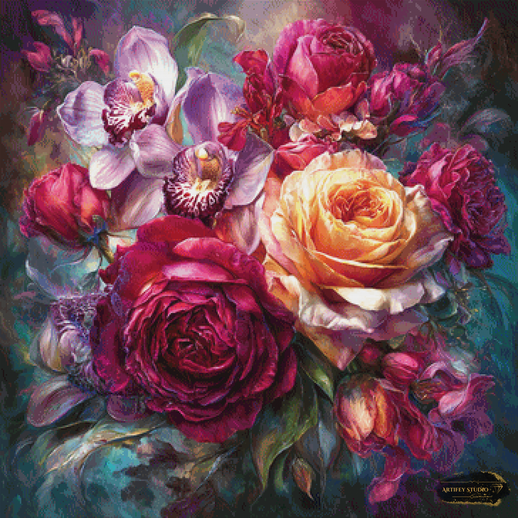 Ramo de medianoche de Artifey 90x90 con 300 colores