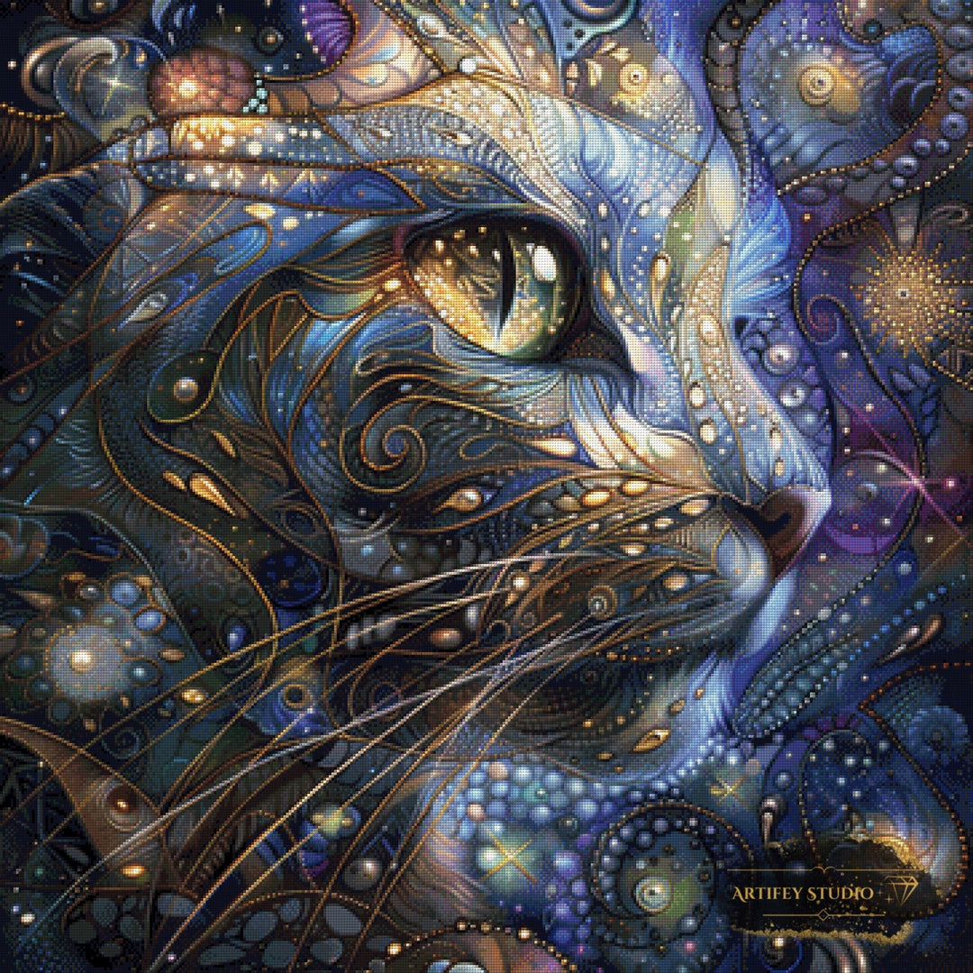 Kosmisches Schnurren by Pixxchicks 90x90 mit 220 Farben Artifey Studio