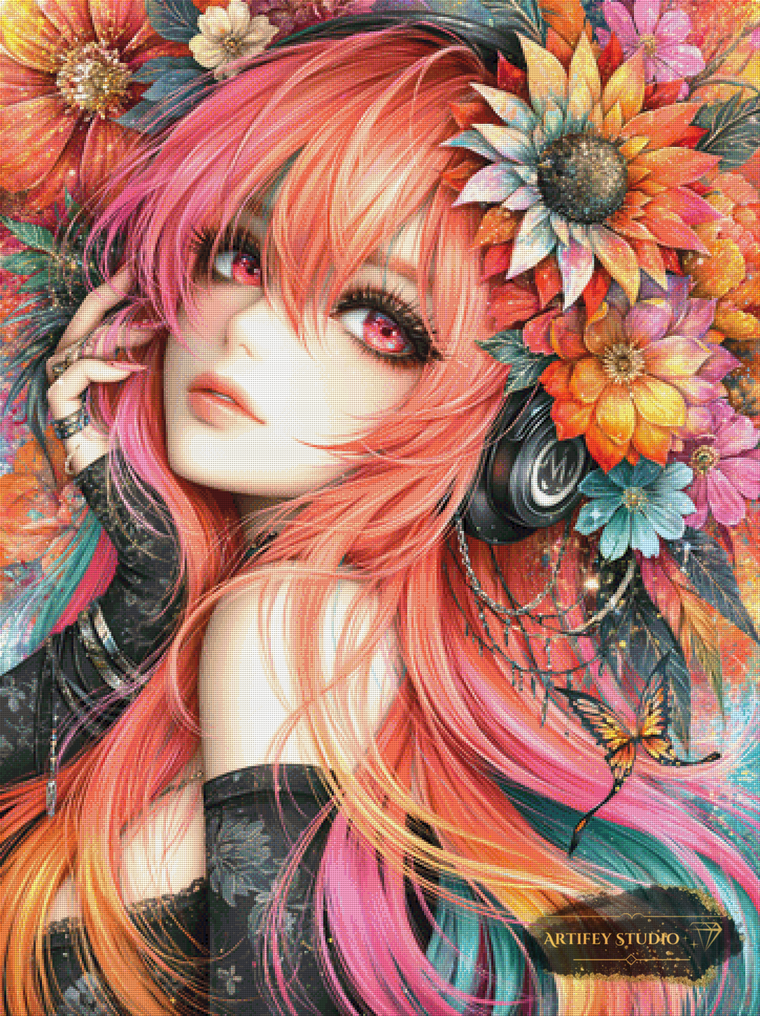 Flower Beats by AsnaX 90x120 mit 330 Farben