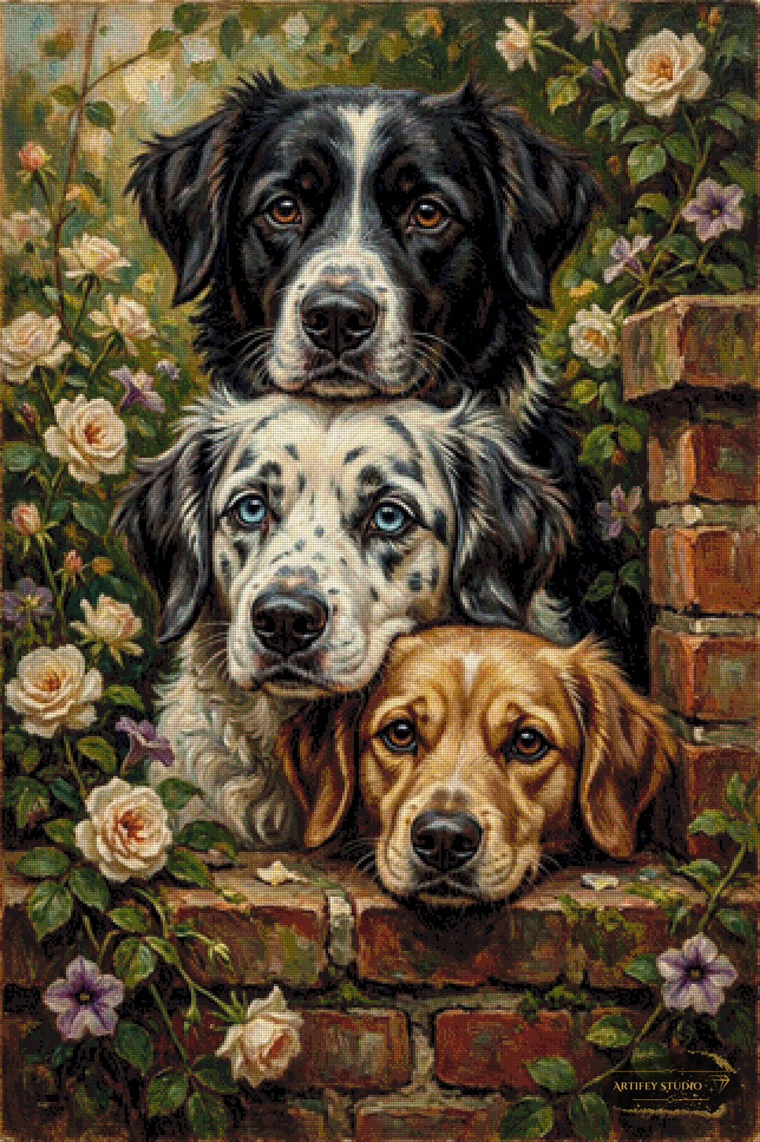 Three Loyal Hearts by MAD 80x120 mit 170 Farben