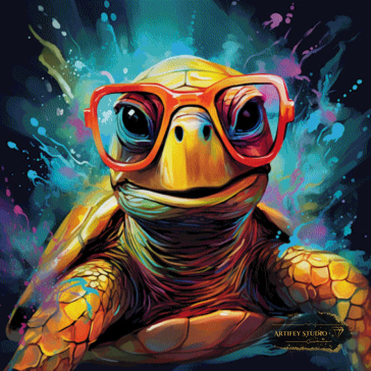Funny Turtle by Pixxchicks 90x90 mit 350 Farben