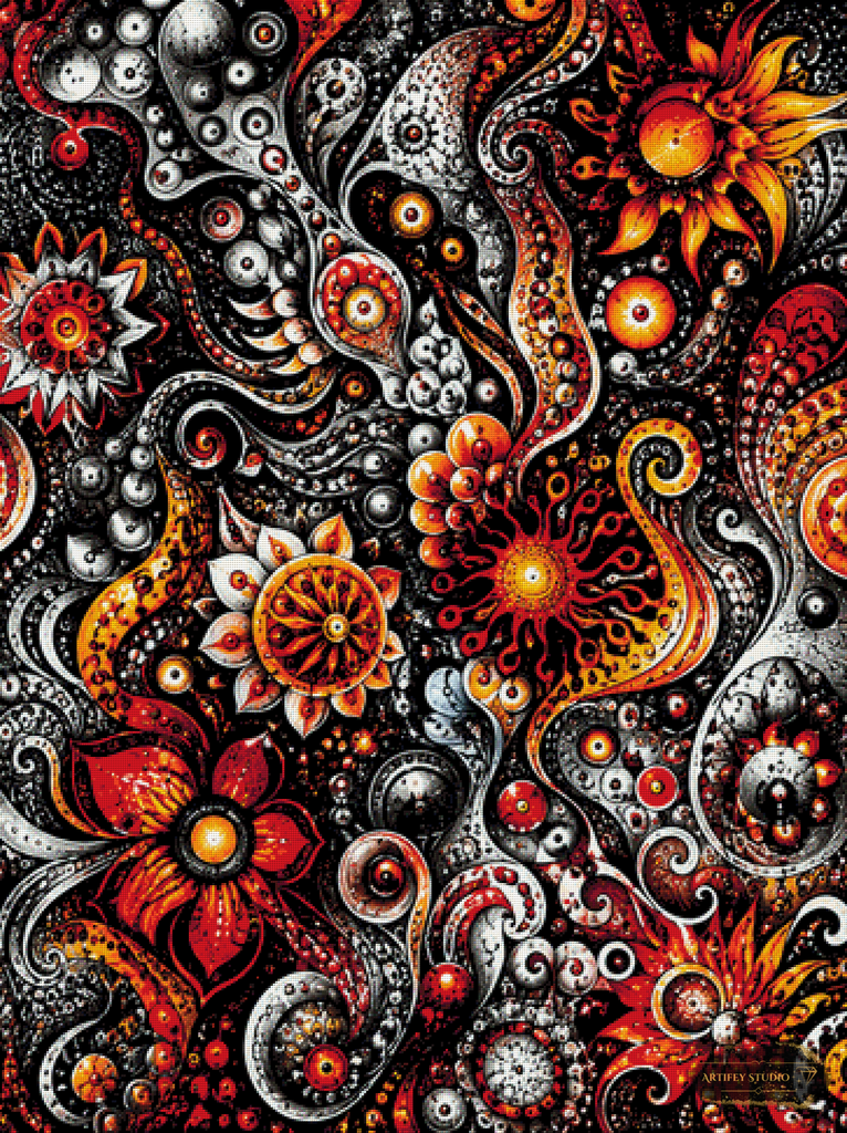 Flammengarten by Pixxchicks 90x120 with 220 colours