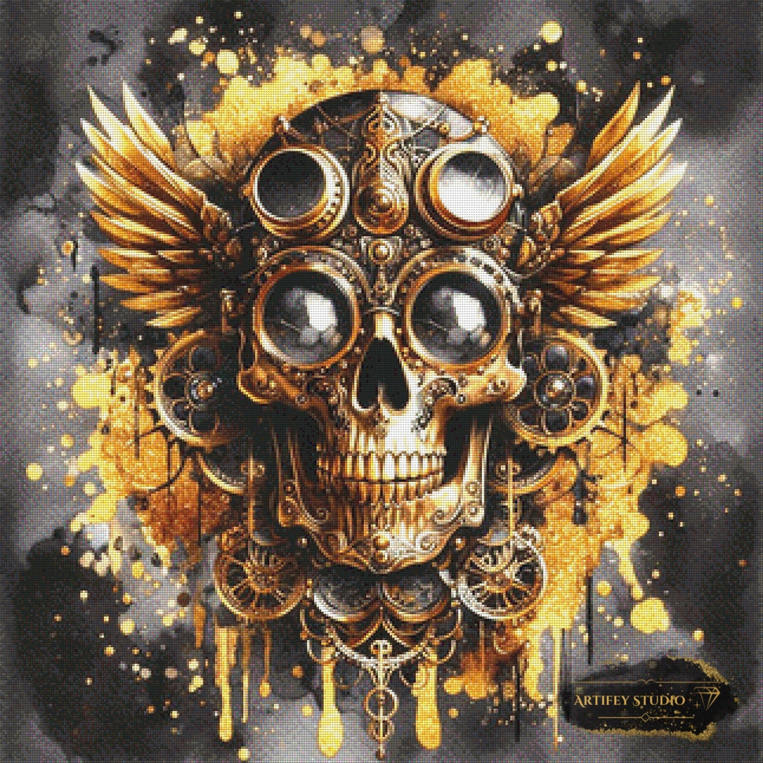 Steampunk Schädel by Pixxchicks 80x80 mit 160 Farben Artifey Studio