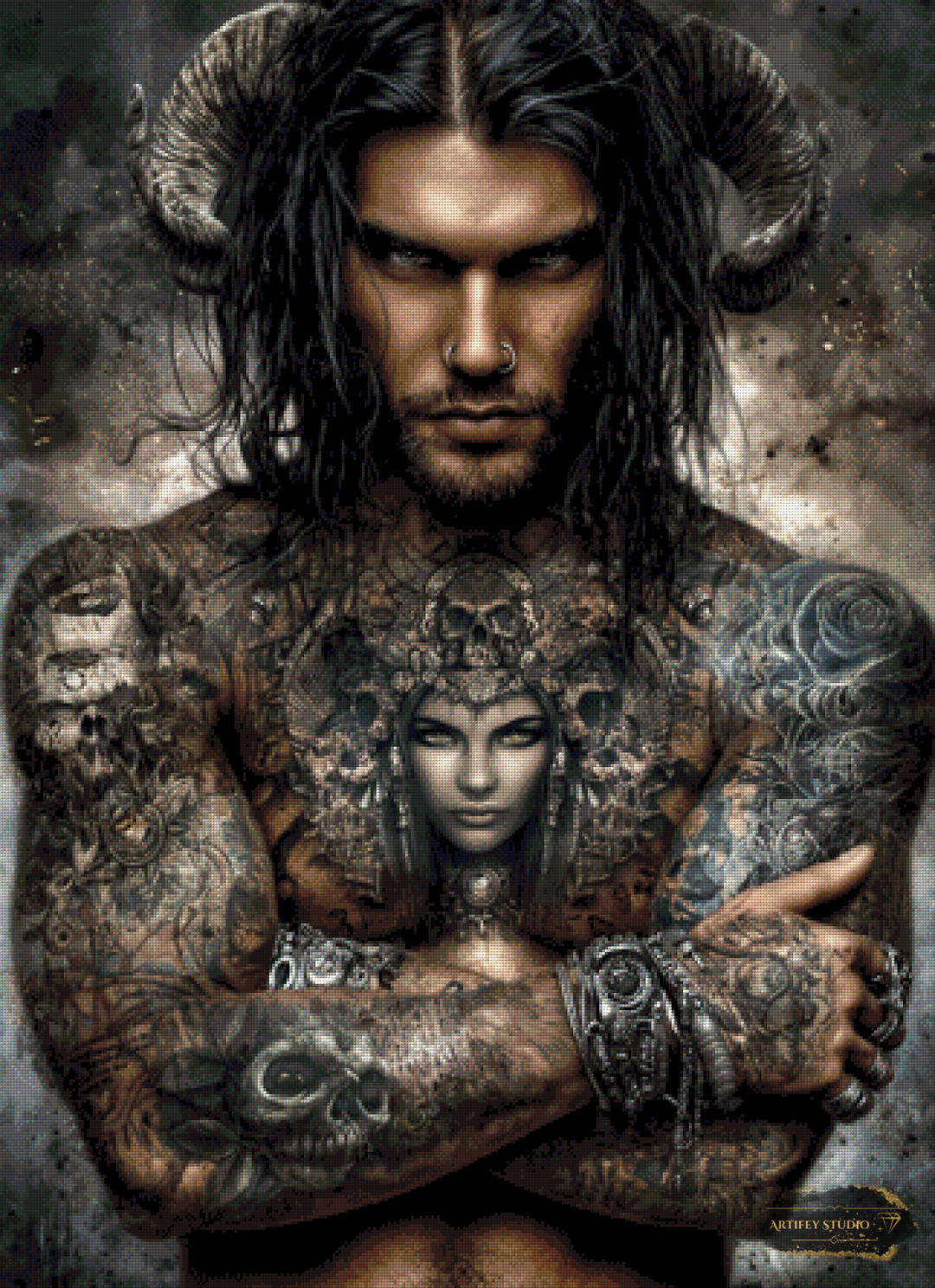 Zorn des Minotaurus by LaViie 80x110 mit 95 Farben