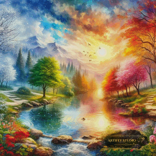 Fluss der Zeit by Mirael 100x100 mit 340 Farben