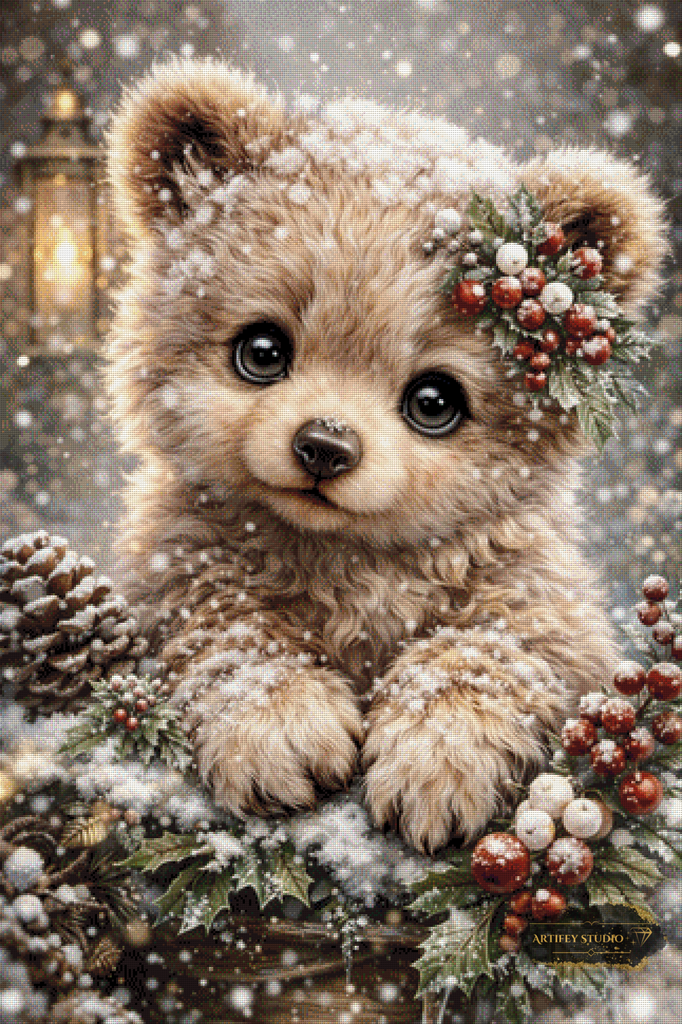 Weihnachtszauber auf Samtpfoten by Daye 80x120 mit 150 Farben