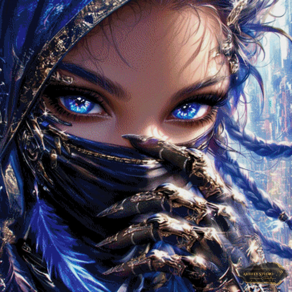 Deep blue Desert by Artifey 90x90 mit 180 Farben - Artifey Studio
