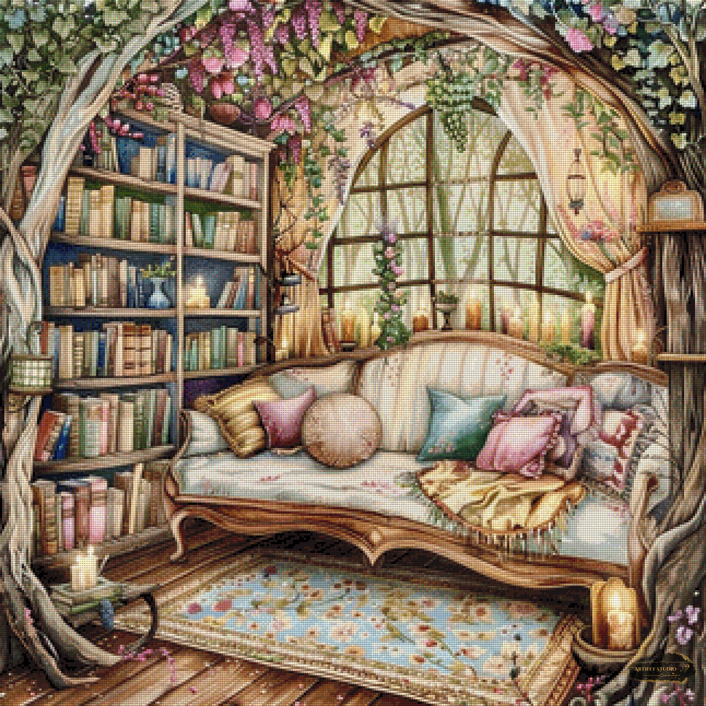 The Secret Book Nook by Mirael 80x80 mit 210 Farben