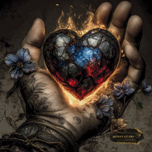 Flamendes Herz by Lexxa 80x80 mit 150 Farben