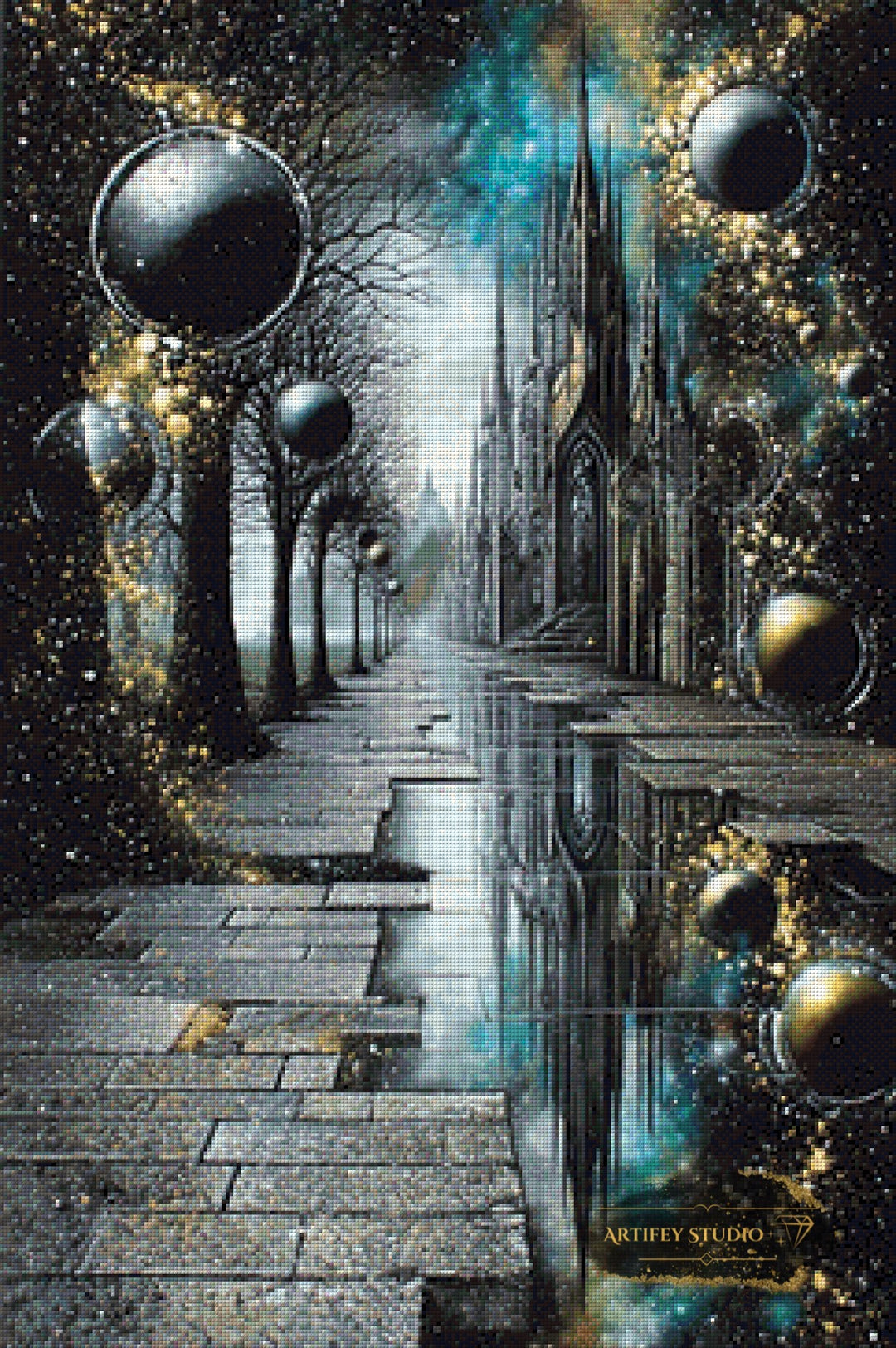 City of Reflections by Skyler 60x90 mit 150 Farben - Artifey Studio