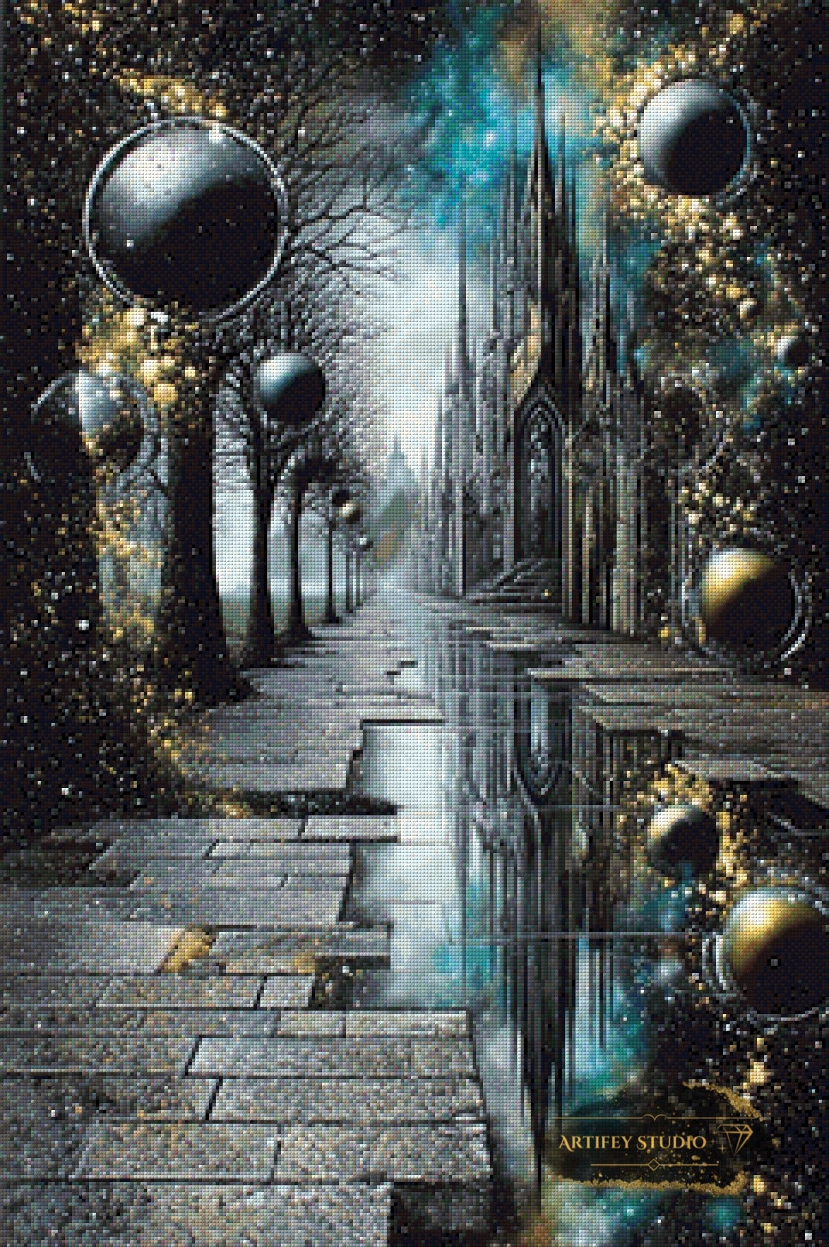 City of Reflections by Skyler 60x90 mit 150 Farben