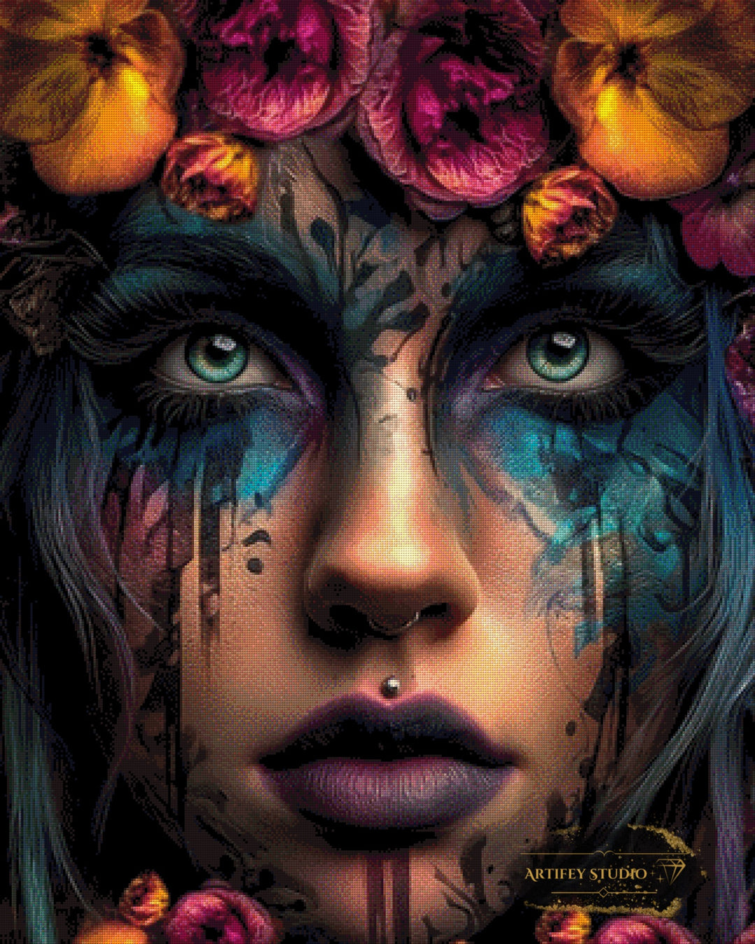 Crown of Blossoms by Skyler 80x100 mit 210 Farben - Artifey Studio