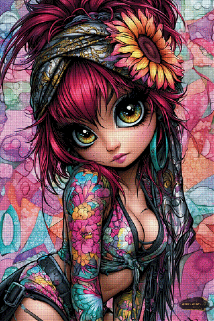 Flower Power Girl by Lexxa 80x120 mit 360 Farben