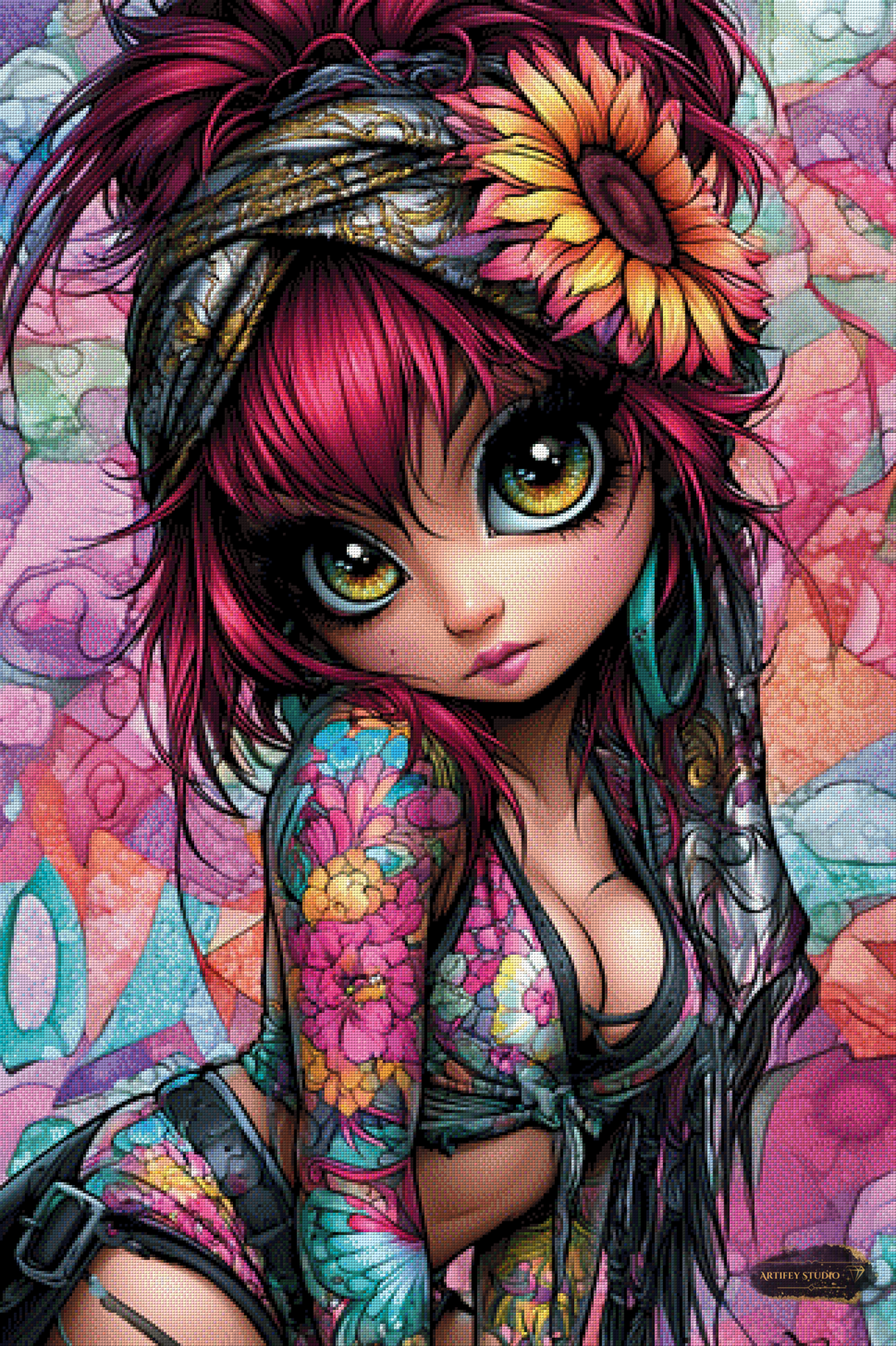 Flower Power Girl by Lexxa 80x120 mit 360 Farben