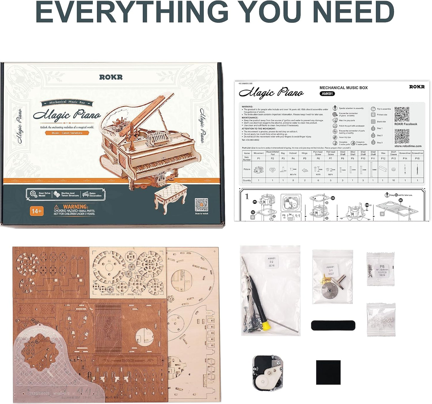 Magisches Klavier Mechanische Spieluhr 3D Puzzle