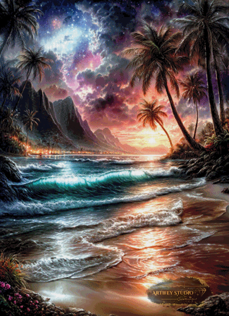 Tropische Galaxie by LaViie 80x110 mit 280 Farben - Artifey Studio