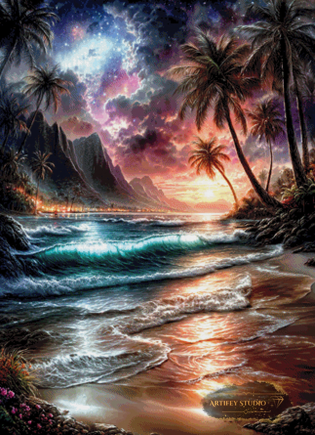 Tropische Galaxie by LaViie 80x110 mit 280 Farben - Artifey Studio