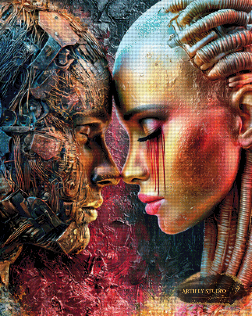 Faces of Evolution by Skyler 80x100 mit 300 Farben