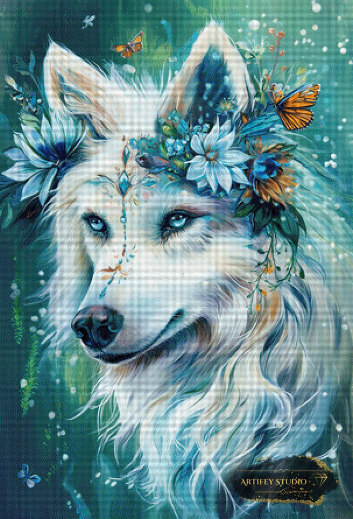 Fantasy Wolf by Pixxchicks 75x110 mit 190 Farben Artifey Studio