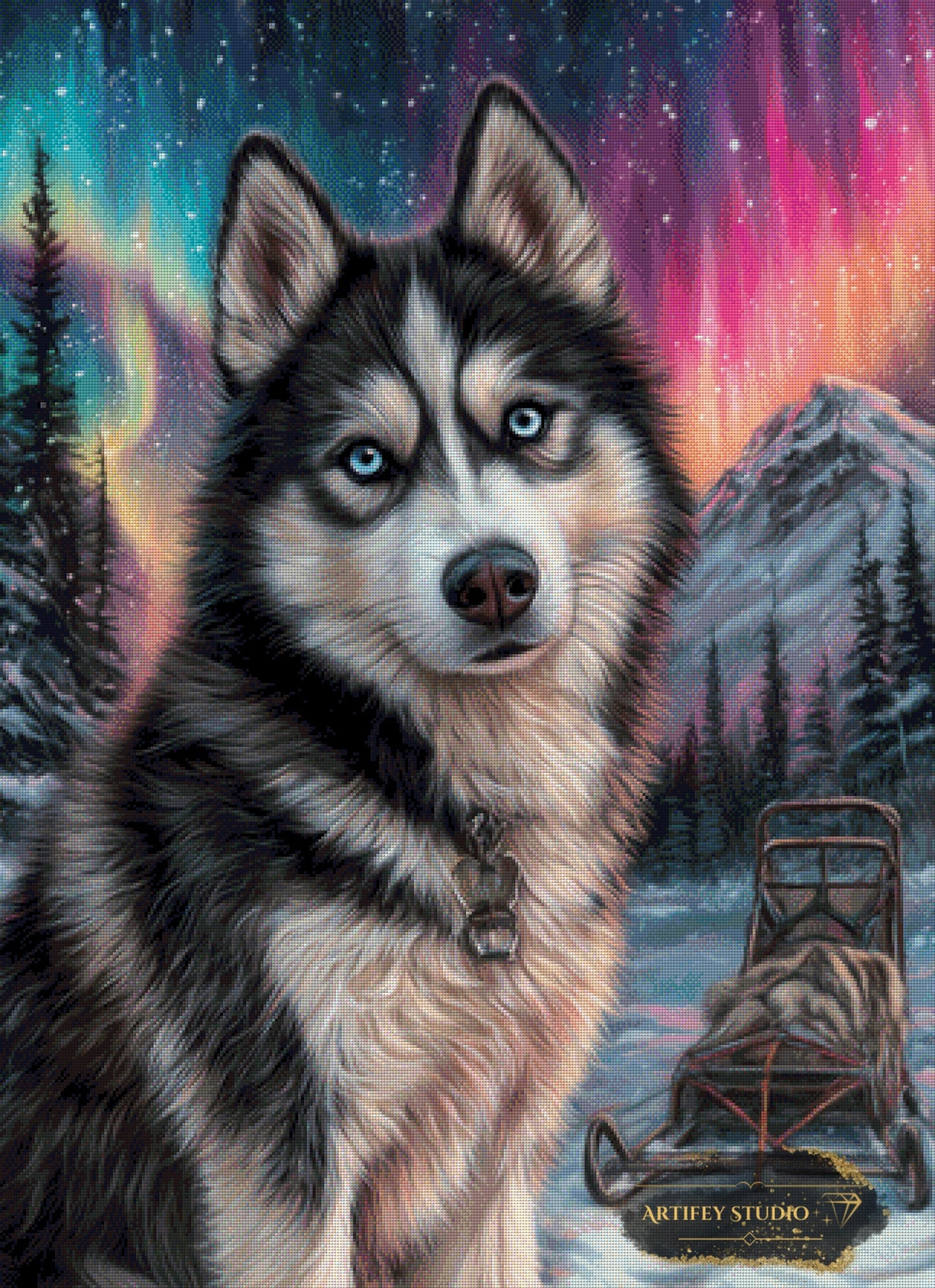 Nacht der Nordlichter by Kaida 80x110 mit 200 Farben