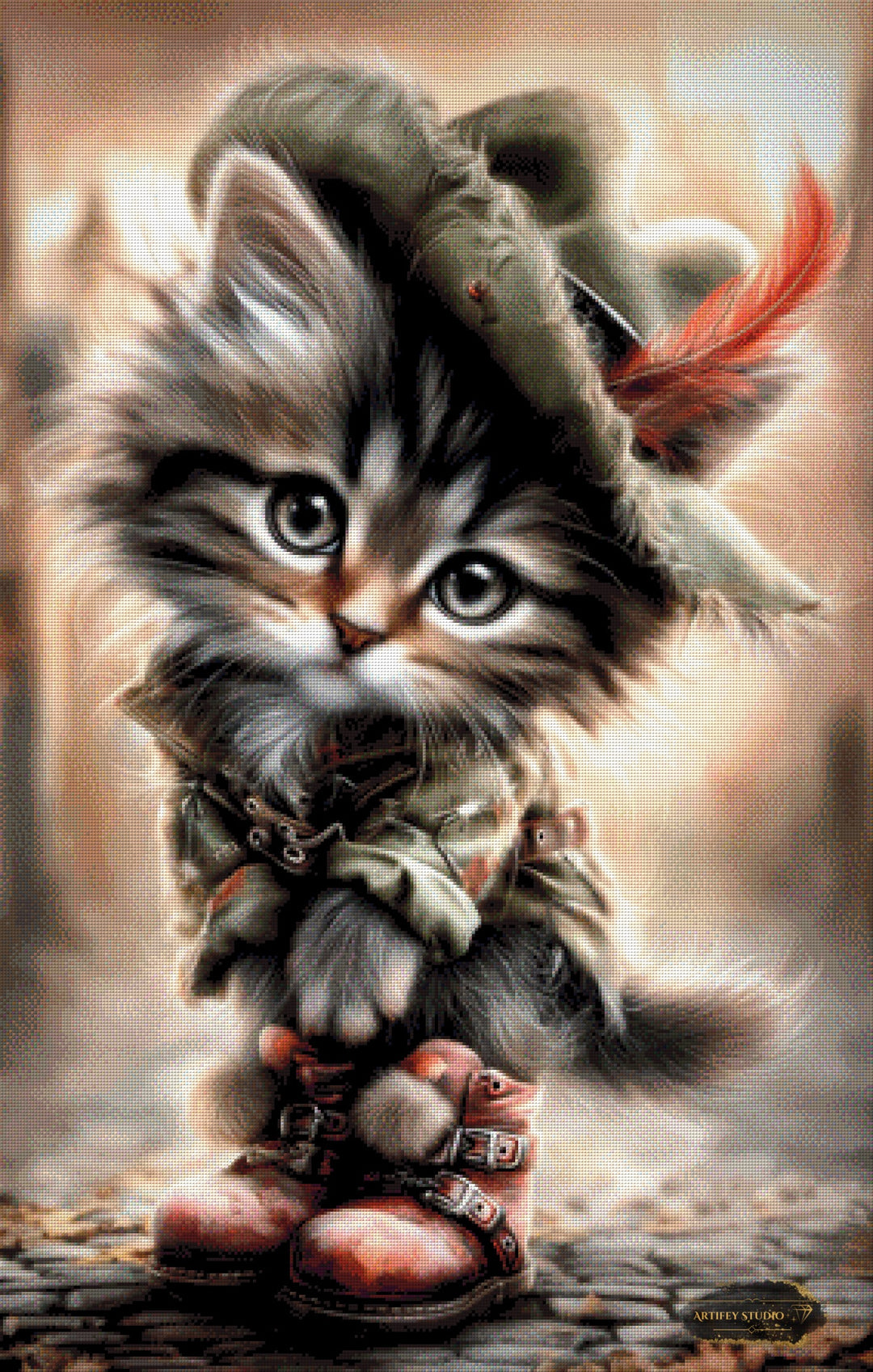 Der Kater und die Stiefel by LaViie 70x110 mit 160 Farben - Artifey Studio